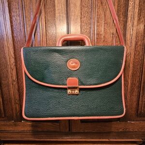 Dooney & Bourke Green and Tan Laptop Bag